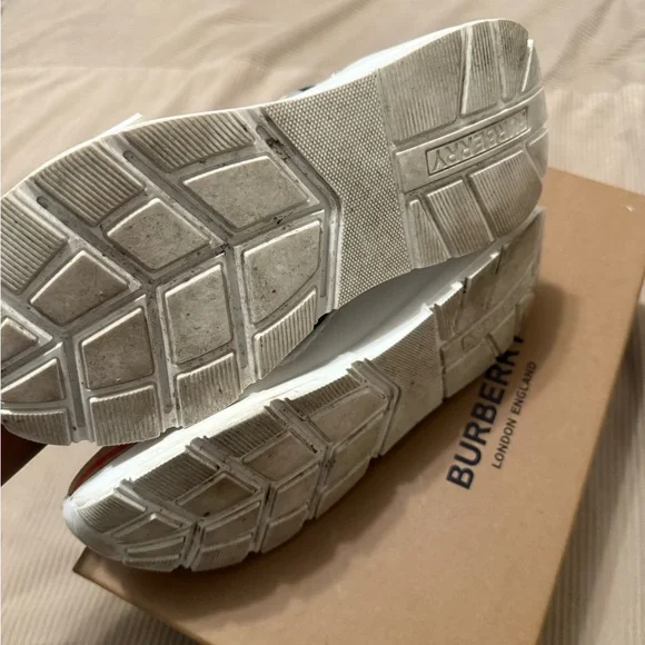 Burberry Vintage Regis Check and Leather Sneakers